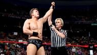 The Miz having his hand raised in the ring